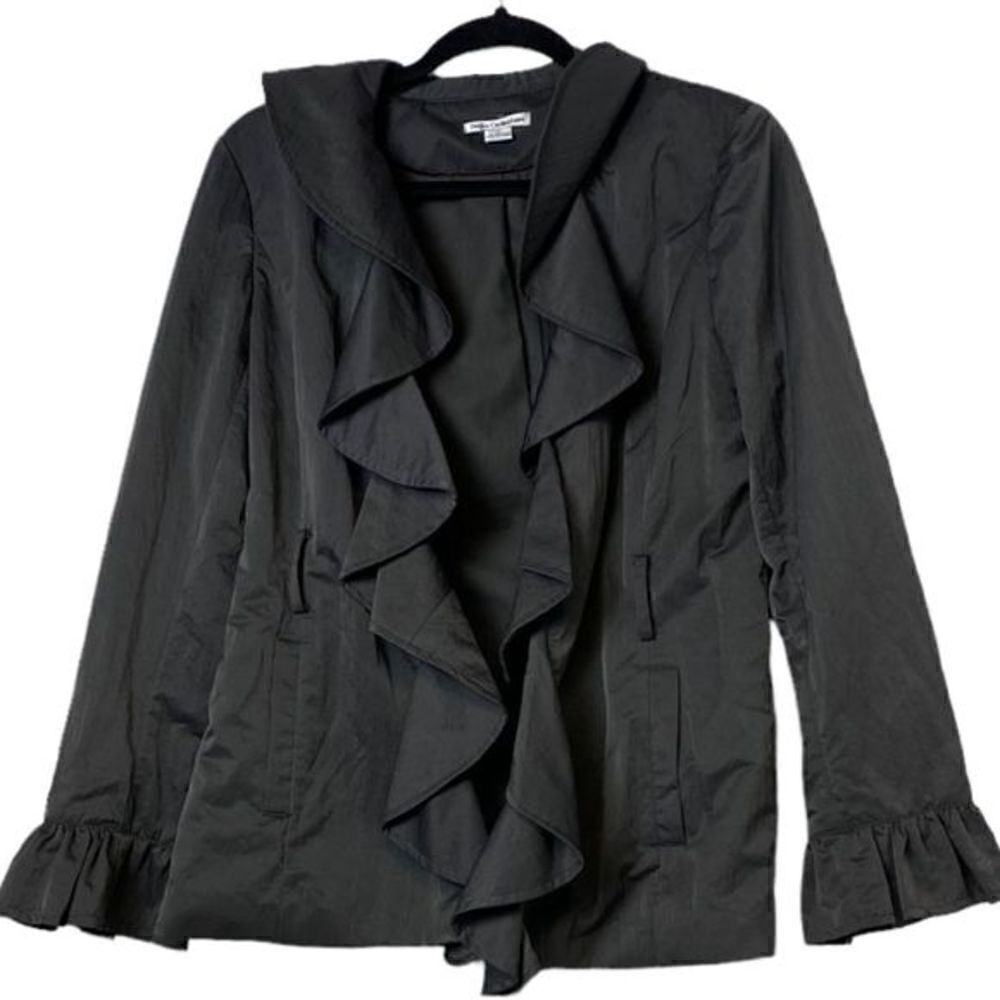 #151  DALIA  COLLECTION ruffle satin jacket